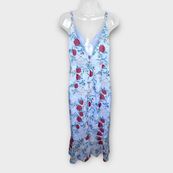 BARDOT Elle Floral Georgette Midi Dress faux wrap ruffle US size 8 cocktail - Picture 5 of 7